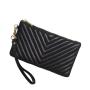 Custom Long Fashion PU Wristlet Quilted Lady Clutch Bag Key Wallets