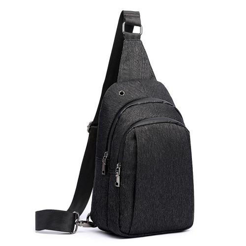HR408 New Shoulder Waterproof Casual Men's Bag Crossbody Outdoor Cycling Chest Bag Durable Daily Chest Earphone Hole Bag