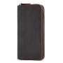 Large Capacity Long Wallet for Men Crazy Horse Leather RFID Blocking Wallet Zipper Around Card Holder