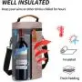 Gelory Custom Logo Insulated Leakproof 2 Bottle Wine Cooler Bag Padded Portable Wine Tote Bag for Travel, Picnic