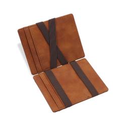 2022 New leather magic wallet card holder rfid blocking elastic band wallet magic card holder