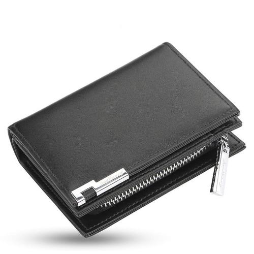 HR293 New Fashion Solid Color Wallets Men's Short Business Multi Card Money Clip Zipper Fashion ID Card Ticket Photo Bit Cli