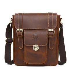XL291 Multi-layer Large Capacity Messenger Bag Wear-resistant Durable Bag First Layer Cowhide Genuine Leather Men's Shoulder Bag