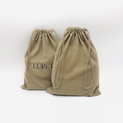 Custom Screen Emboss Printed Velvet Shoe Gift Drawstring Pouch Super Soft Shoe Dust Packaging Pouch Bag