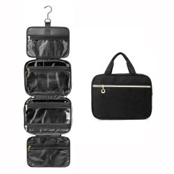 LOVEVOOK Waterproof PVC Hanging Toiletry Pouch Foldable Wash Bag Large Cosmetic Organizer with Rotating Hook Toiletry Makeup Bag