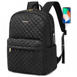 2023 Custom Quilted Fashion Travel Backpack High Quality Work College Business Bookbag Women's Laptop Backpack Purse with USB