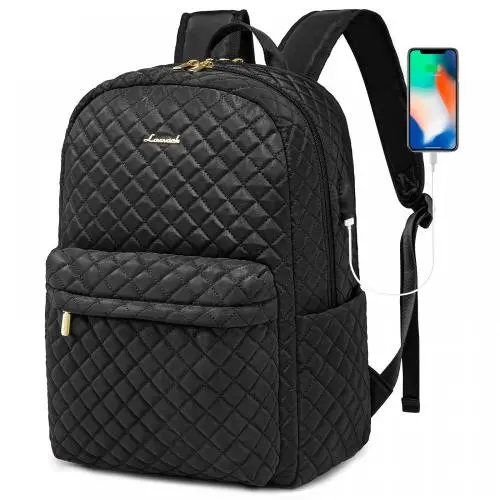 2023 Custom Quilted Fashion Travel Backpack High Quality Work College Business Bookbag Women's Laptop Backpack Purse with USB