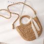 2024 new Straw braided bag fashion women's bag beach braided paper rope bag new wave dot handbag