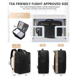 LOVEVOOK Waterproof Luggage Suitcase with Toiletry Bag 40L TSA-Approved Expandable 17 inch Laptop Backpack USB Travel Backpack