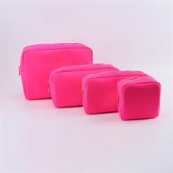Customize Logo Design Multi Colors Fashion Makeup Organizer Metal Zipper Waterproof Nylon Large Women Travel Cosmetic Bag