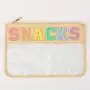 DIY Chenille Letter Travel Simple Waterproof Sun Glasses Zipper Pouch Preppy Plastic Plain Makeup Bag Clear Cosmetic Bag