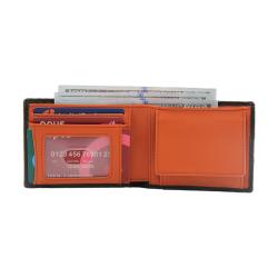 Designer front pocket coin wallet rfid blocking minimalist black carbon leather wallet for men