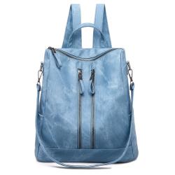 Classic solid color women's large capacity backpack