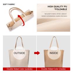 LOVEVOOK Foldable Soft PU Leather Bag Set 2 pcs Wallet and Purse Clutch Minimalist Women Shoulder Totes Bags.
