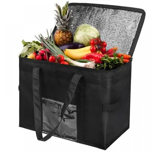 Custom Wholesale Non Woven Fabric Square Picnic Tote Grocery Thermal Shopping Bag Insulation Bag Lunch Cooler Bag With Zipper