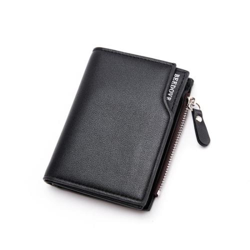 2024 New High Quality Vintage Coin Purse Zipper PU Leather Short Men Wallet Card Holder Wallets Men's Purse