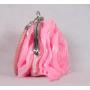 HR332 Rose Blossom Silk Bridal Wedding Dinner Clutch Bag Cute Mini Round Jewelry Handheld Women's Bag Small Coin Holder Bag