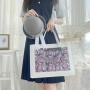 High Quality PU Tote Ita Bag Transparent Window Pins Leather Ita Hand Bag Clear Window Shoulder Bags