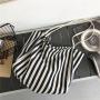Wholesale Casual Large Capacity Striped Canvas Shoulder Bag Lazy Style Portable Ladies Literary Canvas Handbag