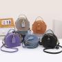 2024 Custom Snake Genuine Leather Round Hand Bag For Retro Women Handbag