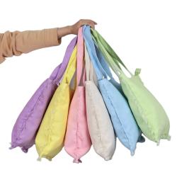 New Designer Colorful Eco Friendly Women Grocery Reusable Cotton Shopping Bag Custom Tassel Zipper Tote Bag Canvas Shop Bag