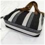 ZF005 Logo with Custom Printed Woman New Fashion Striped Canvas Tote Bag Cotton Flax Handbag Travel Shopping Bag