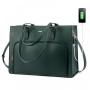 LOVEVOOK 15.6 in Work Tote Bag Briefcase with USB Port Leather Shoulder Handbag Travel Business School Laptop Bag for Women
