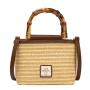 ALS003 Summer Straw Weaving Beach Bag For Women Bamboo Handle Travel Tote Bag Holiday Shopping Straw Basket Bag
