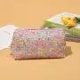 Small Luxury Private Label Fancy Pvc Confetti Glitter Canvas Tote Makeup Case Travel Cosmetic Bags For Woman