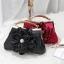 Wholesale  wedding party flower bags fashion women purse red velvet evening bag ladies handbags designer