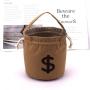 Soild Recyclable Round Bottom Canvas Gift Drawstring Handle Bag Custom Logo Printed Cute Bento Snacks Candy Storage Cotton Pouch