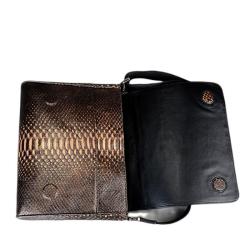 OEM Designer Customization Luxury Genuine Snake Skin Leather Men Crossbody Over Shoulder Single Strap Messenger  Bag Handbag