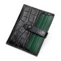 Slim Crocodile Embossed Leather Top Grain Cowhide Id Card Holder Wallet Colorful Macaroon With Press Button Closure Holder