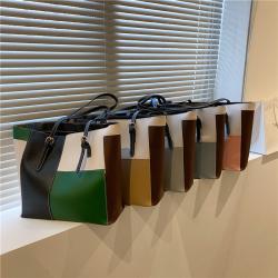 Fashion Patchwork Women's Handbags Large Capacity Women Tote Bags PU Leather Underarm Shoulder Bags