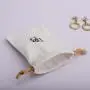 Custom Logo Printing Brush Canvas Earring Necklace Storage Bag Drawstring Luxury Soft Cotton Jewelry Pouch