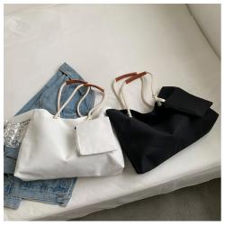 2024 Hot Selling New Retro Large-capacity Multiple Colour Canvas Tote Bag Women's Solid Shoulder Underarm Bag