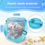Gelory Colorful Beach Toy Seashell Shell Bags for Kids Girls Boys Adjustable Carrying Straps Cylinder Mesh Beach Bag