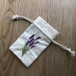 Custom Embroidery Logo Cotton Muslin Drawstring Packing Bag Cotton Gift Packing Pouch