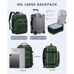 LOVEVOOK 40L Large carry on camping hiking backpack bag for outdoor Airline Approved Weekender sports travel  laptop backpacks