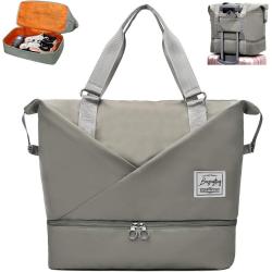 Ladies Overnight Travel Duffle Bag Water Resistant Weekend Gym Bag with Shoes Compartment & Dry Wet Separation Pocket