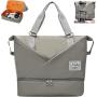 Ladies Overnight Travel Duffle Bag Water Resistant Weekend Gym Bag with Shoes Compartment & Dry Wet Separation Pocket