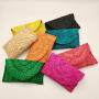 2024 new arrival Handmade Corn Straw Woven Women's Handbags Summer Beach Ladies Straw Clutch Beach Rattan purse