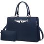 LOVEVOOK 2pcs/set Large PU Leather Work Tote Bags for Women Computer Briefcase Purse Shoulder Bag for Travel Fit 15.6 Laptop Bag