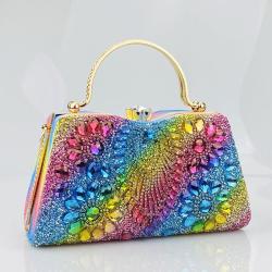 Wedding Bridal Clutch Bag Fashion Sunflower Bling Rhinestone Evening Bags Luxury Handbags For Women sac tendance 2024