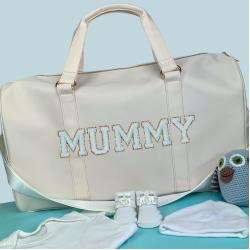 Factory Direct Personalized overnight bags for women varsity letter duffel bag Fuzzy letter patch labor hospital Duffle Bag