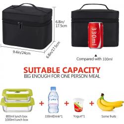Gelory High Quality Insulated Meal Prep Bag Food Containers Lunch Bag Tote Thermal Meal prep Cooler Bag