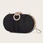 Wholesale new annular box purse women chain shoulder glitter fabric box clutch evening bags champagne shiny wrinkle clutch bag pochette femme