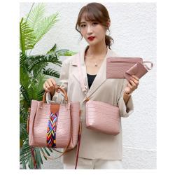 ZR359 New Fashion Woman Handbag Sets Four Piece Cover Mother Bag Handheld Lady PU One Shoulder Crossbody Bag Female Bucket Bag