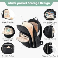 LOVEVOOK OEM Waterproof quilted Nappy Bag Large Capacity women Travel Backpack Multi-function Backpack Outdoor Baby Diaper Bags