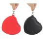 HR474 Fashion New Coin Key Carrying Bag Portable Unisex Solid Color Zipper Mini PU Leather Love Shape Wallet Handheld Purse